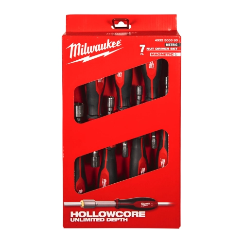 Zestaw wkrętaków/kluczy nasadowych magnetycznych (7szt) HOLLOWCORE Milwaukee 4932500080