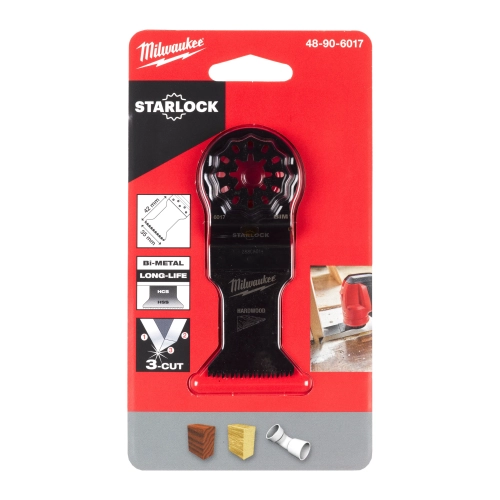 Brzeszczot 3-ostrzowy bimetalowy do cięcia wgłębnego drewna Milwaukee STARLOCK 35x42 mm