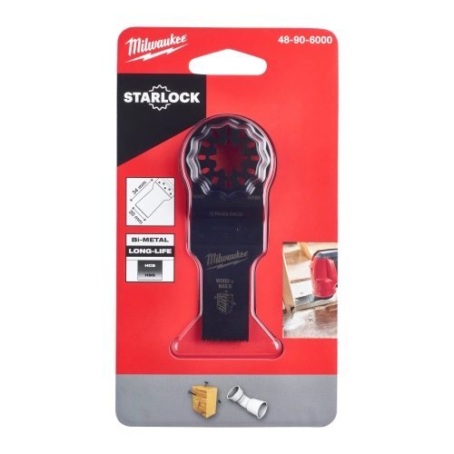 Brzeszczot bimetalowy do cięcia wgłębnego drewna z gwoździami Milwaukee STARLOCK 34x20 mm