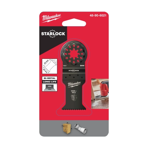 Brzeszczot bimetalowy do cięcia wgłębnego drewna z gwoździami Milwaukee STARLOCK 42x35 mm