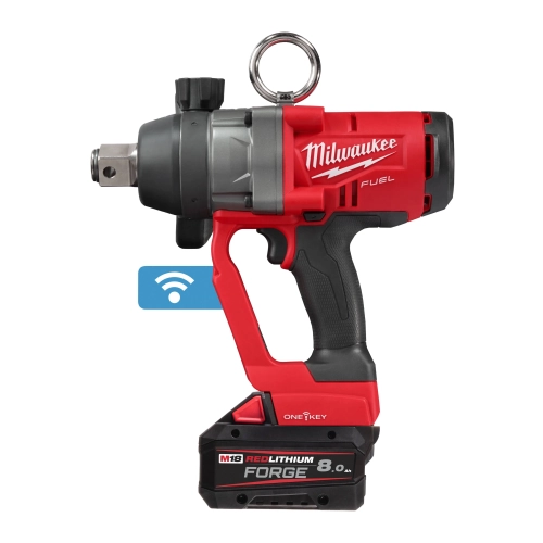 M18 ONEFHIWF1-802X FUEL™ ONE-KEY™ Klucz udarowy 1″ z pierścieniem Milwaukee - zestaw z akumulatorami i ładowarką