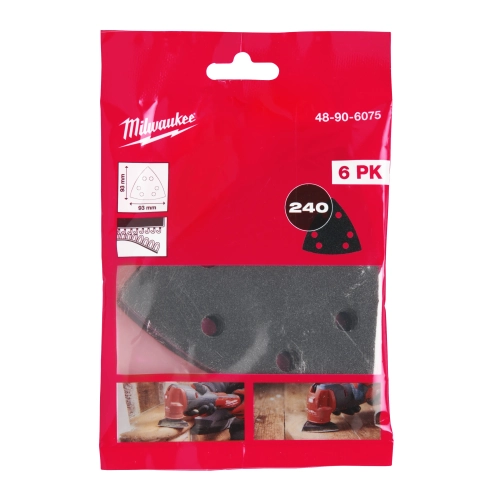 Papier ścierny na rzep do multitoola 93x93 mm ziarno 240 (6szt) Milwaukee