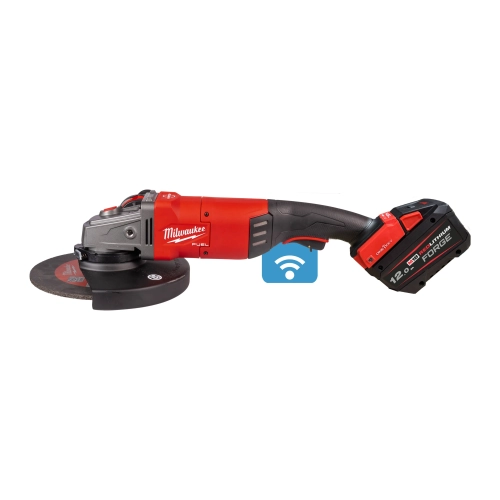 M18 ONEFLAG230XPDB-122C ONE-KEY™ Szlifierka kątowa 230 mm z hamulcem i włącznikiem łopatkowym Milwaukee zestaw z akumulatorami i ładowarką – widok 4
