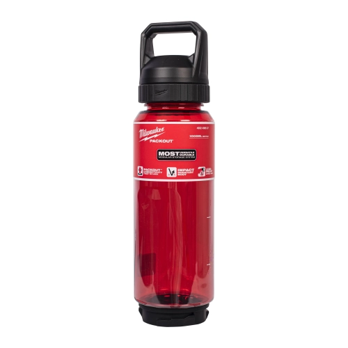 Plastikowa butelka PACKOUT™ 1005 ml z pokrywką – czerwona Milwaukee