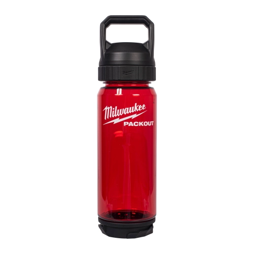 Plastikowa butelka PACKOUT™ 740 ml z pokrywką – czerwona Milwaukee