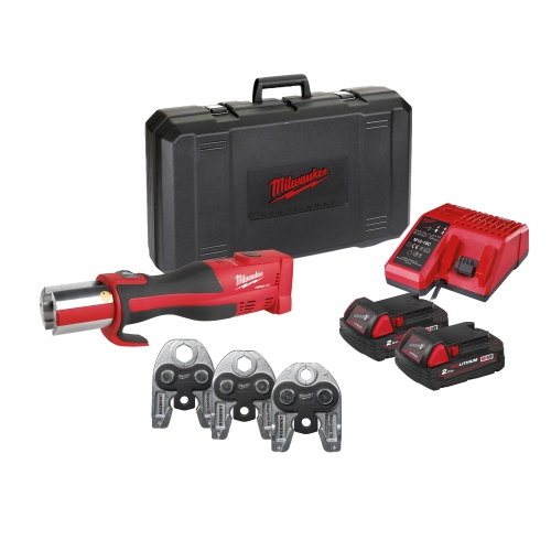 M18 BLHPT-202C Geberit Mapress SET zaciskarka do rur FORCE LOGIC™ zestaw- (3x szczęki 15/22/28mm) Milwaukee 4933480903