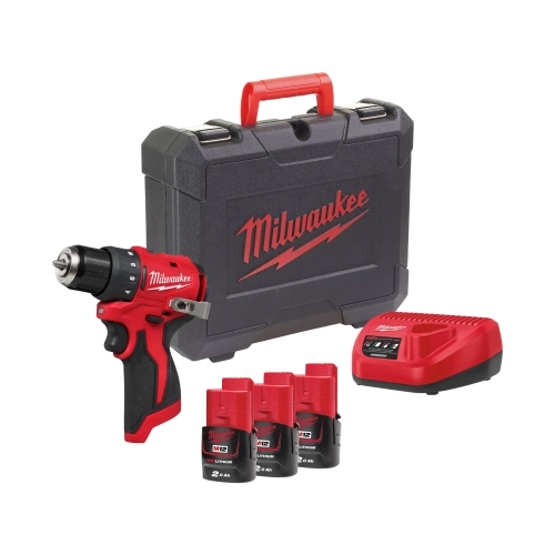 M12 BLDDRC-203C Kompaktowa bezszczotkowa wiertarko-wkrętarka Milwaukee zestaw