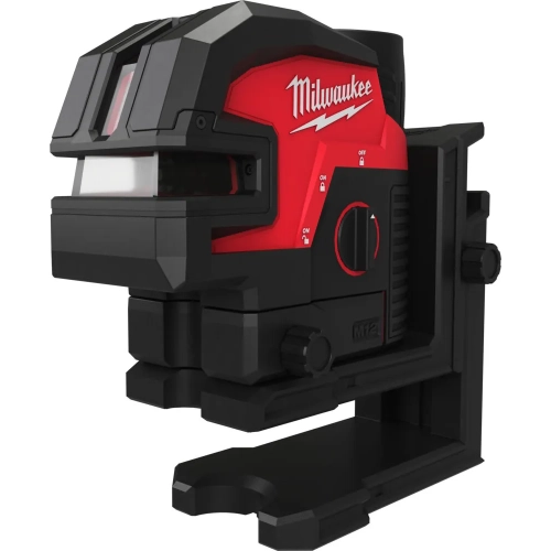 M12 CLL4P-301C Laser krzyżowy z 4 punktami Milwaukee – Wspornik z magnesami i gwintami