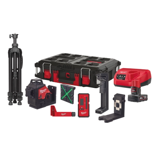 M12 3PLKIT-401P Laser zielony krzyżowy 3-płaszczyznowy 360° Milwaukee 4933478960