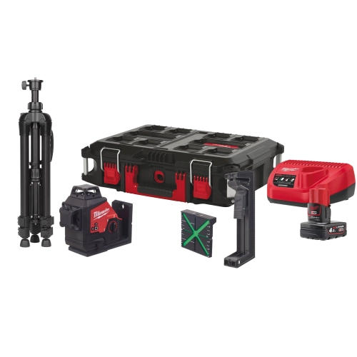M12 3PLSKIT-401P Laser zielony krzyżowy 3-płaszczyznowy 360° Milwaukee 4933499379