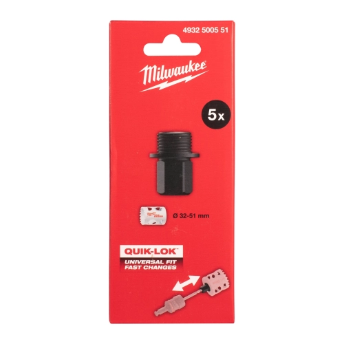 Uniwersalny adapter do otwornic QUIK-LOK L 32-51mm (5szt) Milwaukee – widok 3