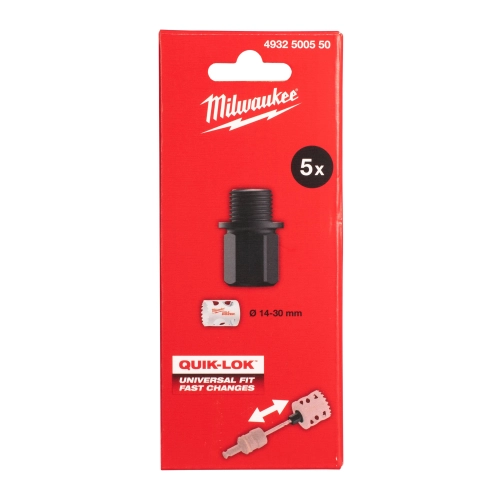 Uniwersalny adapter do otwornic QUIK-LOK S 14-30mm (5szt) Milwaukee 4932500550