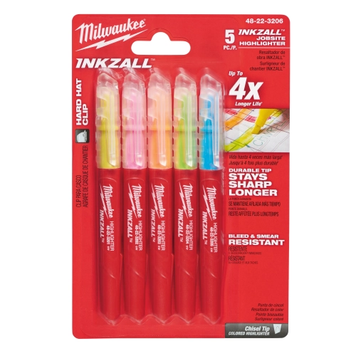 Markery zakreślacze kolorowe INKZALL (5szt.) Milwaukee 48223206