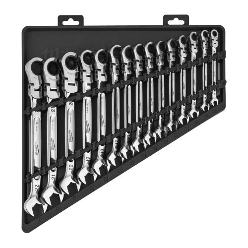 Zestaw kluczy płasko-oczkowych z ruchomą grzechotką (15szt) MAXBITE Milwaukee 4932478558