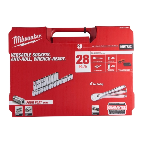 Zestaw nasadek 1/2″ z grzechotką (28szt.) Milwaukee – widok 3