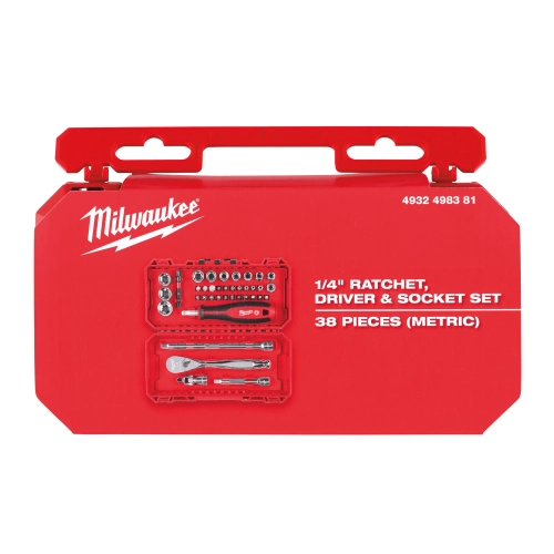 Zestaw nasadek z grzechotką 1/4″ i bitów (38szt.) Milwaukee 4932498381