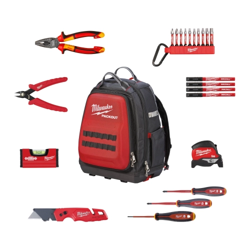Zestaw w plecaku PACKOUT dla elektryka 23el. Milwaukee