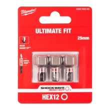 Bit udarowy Milwaukee SHOCKWAVE IMPACT DUTY HEX 12 / 25 mm (3szt) – widok 2 Bit udarowy Milwaukee SHOCKWAVE IMPACT DUTY HEX 12 / 25 mm (3szt) – widok 2