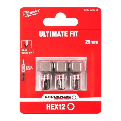 Bit udarowy Milwaukee SHOCKWAVE IMPACT DUTY HEX 12 / 25 mm (3szt) – widok 2