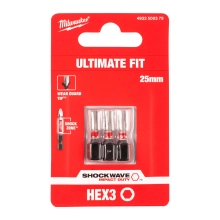 Bit udarowy Milwaukee SHOCKWAVE IMPACT DUTY HEX 3 / 25 mm (3szt) – widok 2 Bit udarowy Milwaukee SHOCKWAVE IMPACT DUTY HEX 3 / 25 mm (3szt) – widok 2