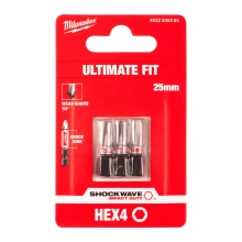 Bit udarowy Milwaukee SHOCKWAVE IMPACT DUTY HEX 4 / 25 mm (3szt) – widok 2 Bit udarowy Milwaukee SHOCKWAVE IMPACT DUTY HEX 4 / 25 mm (3szt) – widok 2