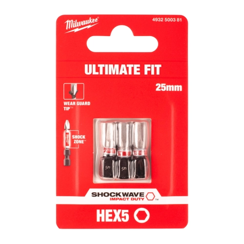 Bit udarowy Milwaukee SHOCKWAVE IMPACT DUTY HEX 5 / 25 mm (3szt) – widok 2