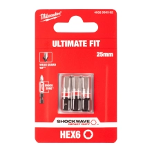 Bit udarowy Milwaukee SHOCKWAVE IMPACT DUTY HEX 6 / 25 mm (3szt) – widok 2 Bit udarowy Milwaukee SHOCKWAVE IMPACT DUTY HEX 6 / 25 mm (3szt) – widok 2