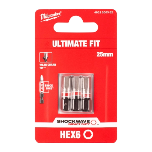 Bit udarowy Milwaukee SHOCKWAVE IMPACT DUTY HEX 6 / 25 mm (3szt) – widok 2
