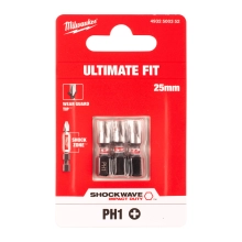 Bit udarowy Milwaukee SHOCKWAVE IMPACT DUTY PH 1 / 25 mm (3szt) – widok 2 Bit udarowy Milwaukee SHOCKWAVE IMPACT DUTY PH 1 / 25 mm (3szt) – widok 2