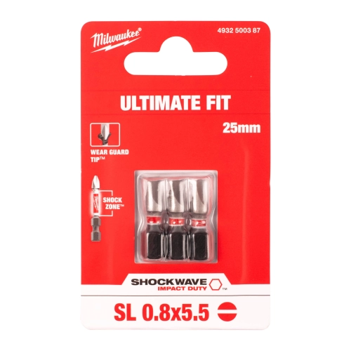 Bit udarowy Milwaukee SHOCKWAVE IMPACT DUTY SL 0,8x5,5 mm (3szt) – widok 2