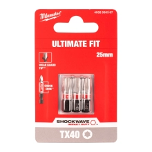 Bit udarowy Milwaukee SHOCKWAVE IMPACT DUTY TORX 40 / 25 mm (3szt) – widok 2 Bit udarowy Milwaukee SHOCKWAVE IMPACT DUTY TORX 40 / 25 mm (3szt) – widok 2