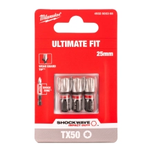 Bit udarowy Milwaukee SHOCKWAVE IMPACT DUTY TORX 50 / 25 mm (3szt) – widok 2 Bit udarowy Milwaukee SHOCKWAVE IMPACT DUTY TORX 50 / 25 mm (3szt) – widok 2