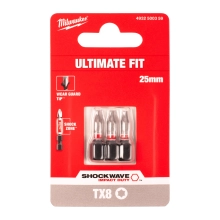 Bit udarowy Milwaukee SHOCKWAVE IMPACT DUTY TORX 8 / 25 mm (3szt) – widok 2 Bit udarowy Milwaukee SHOCKWAVE IMPACT DUTY TORX 8 / 25 mm (3szt) – widok 2
