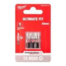 Bit udarowy Milwaukee SHOCKWAVE IMPACT DUTY TORX BO 20 / 25 mm (3szt) – widok 2 Bit udarowy Milwaukee SHOCKWAVE IMPACT DUTY TORX BO 20 / 25 mm (3szt) – widok 2