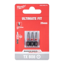 Bit udarowy Milwaukee SHOCKWAVE IMPACT DUTY TORX BO 8 / 25 mm (3szt) – widok 2 Bit udarowy Milwaukee SHOCKWAVE IMPACT DUTY TORX BO 8 / 25 mm (3szt) – widok 2