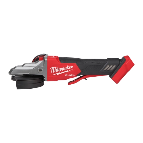 M18 FSAGF125XPDB-0X M18 FUEL™ 125 mm szlifierka kątowa Milwaukee z płaską głowicą, hamulcem i włącznikiem łopatkowym – widok 2