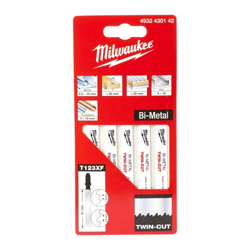 Brzeszczot do wyrzynarki do metalu uniwersalny Milwaukee bi-metal 91 mm 2.5/1.8 TPI (5szt) Brzeszczot do wyrzynarki do metalu uniwersalny Milwaukee bi-metal 91 mm 2.5/1.8 TPI (5szt)