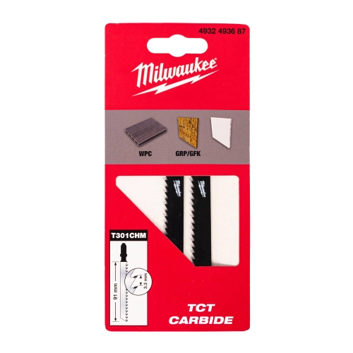Brzeszczot z węgliekiem do tworzyw sztucznych Milwaukee 91 mm 3.3 TPI (2szt) – widok 2