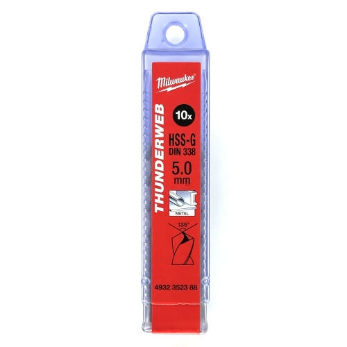 Wiertło do metalu Milwaukee HSS-G THUNDERWEB fi 5,0X86 mm (10SZT)