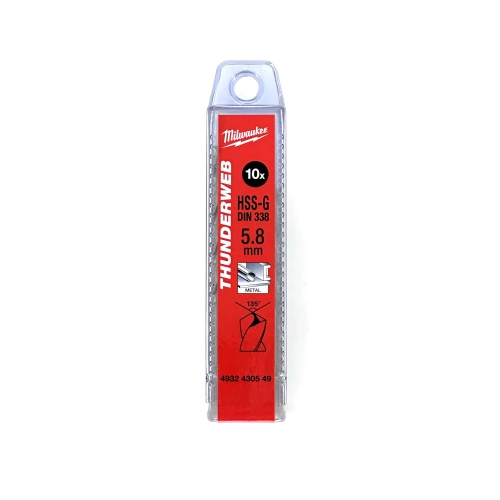 Wiertło do metalu Milwaukee HSS-G THUNDERWEB fi 5,8X93 mm (10SZT)