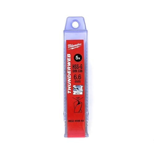 Wiertło do metalu Milwaukee HSS-G THUNDERWEB fi 6,6X101 mm (5SZT)