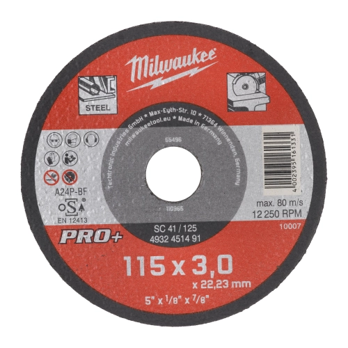 Tarcza do metalu Milwaukee pro+ fi 115x3 mm SC 41