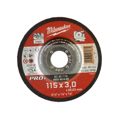 Tarcza do metalu Milwaukee pro+ fi 115x3 mm SC 42
