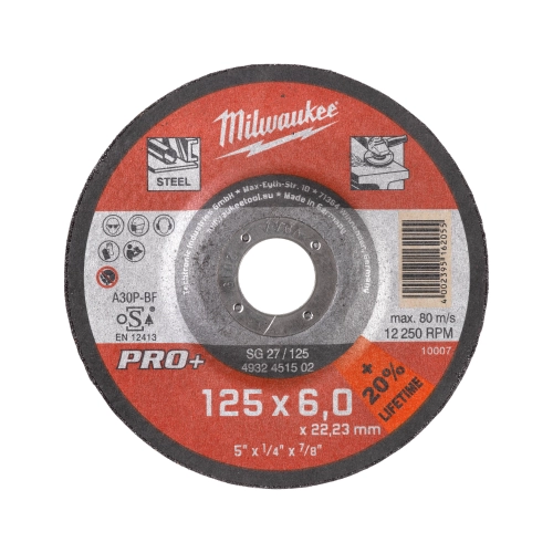 Tarcza do szlifowania metalu Milwaukee pro+ fi 125x6 mm SG 27