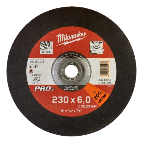 Tarcza do szlifowania metalu Milwaukee pro+ fi 230x6 mm SG 27