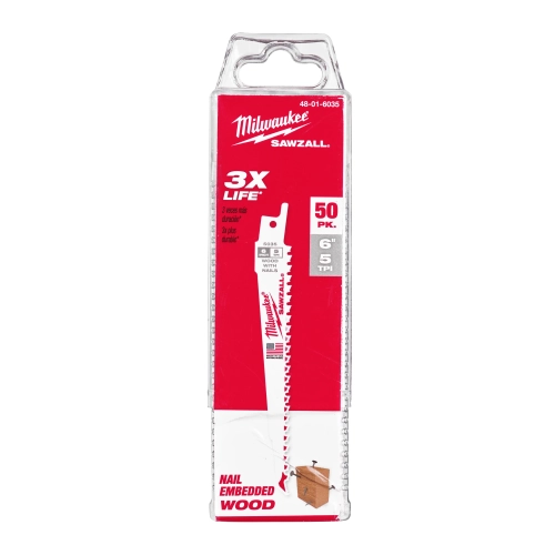Brzeszczot do drewna Milwaukee THIN KERF 150x5 TPI (50szt)
