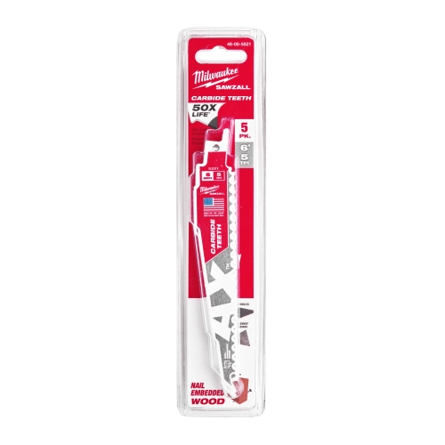 Brzeszczot drewno z gwoździami Milwaukee AX z węglikiem 150x5 TPI (5szt) – widok 2