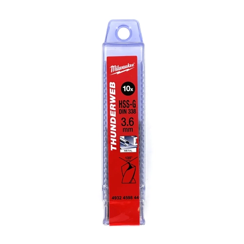 Wiertło do metalu Milwaukee HSS-G THUNDERWEB fi 3,6X70 mm (10SZT)