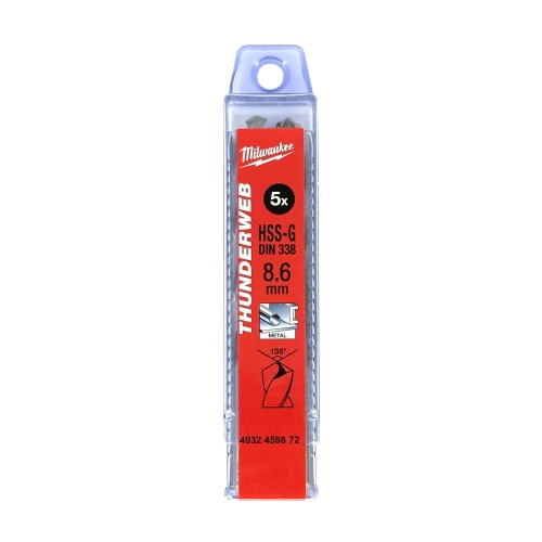Wiertło do metalu Milwaukee HSS-G THUNDERWEB fi 8,6X125 mm (5SZT)