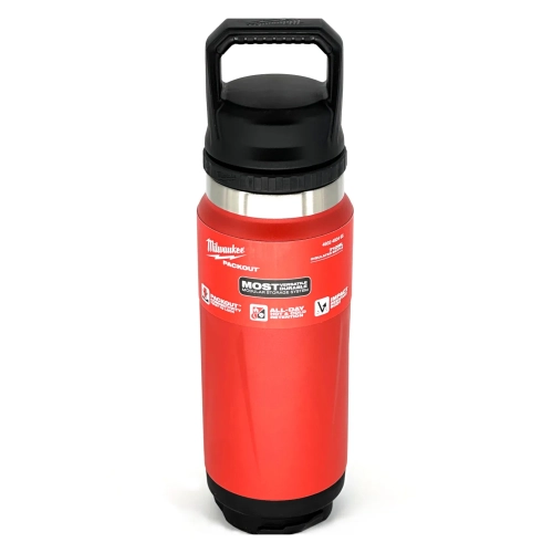 Czerwona termiczna butelka (kubek) z pokrywką PACKOUT Milwaukee 710 ml
